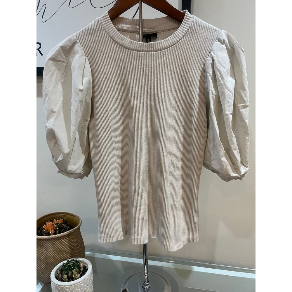 Off-white ribbed knit top by Who What Wear.